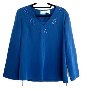 Royal Blue Long Sleeve Maternity Shirt